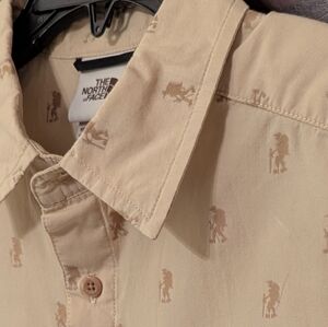 The North Face Men's Cream Printed Button Down Shirt